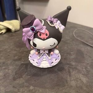 Sanrio Kuromi Black and Lavender Bow Decorative Figurine